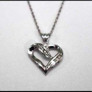 White gold heart shape necklace for your love.
